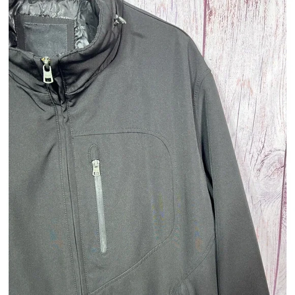 Tahari Men’s Softshell Casual Jacket Hooded Black Zipped Pockets Size L - Picture 2 of 8